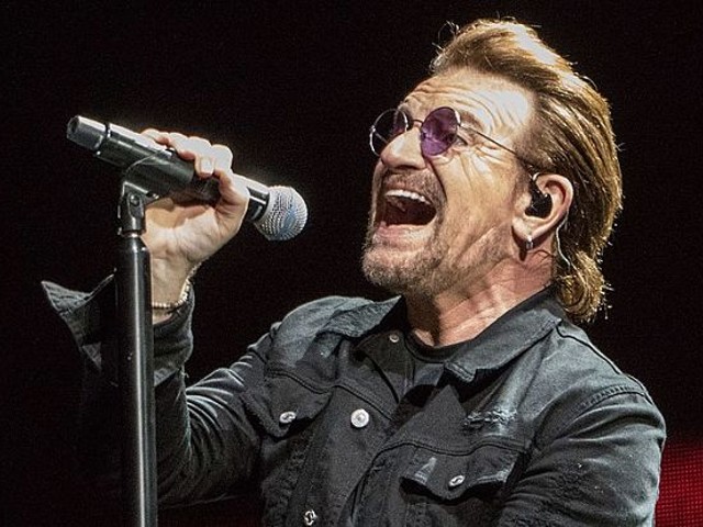 Bono opening his big fat mouth, as is his way.