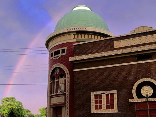 Tom Lampe captured the rainbow peeking out from behind the Virginia Theater in Dutchtown.