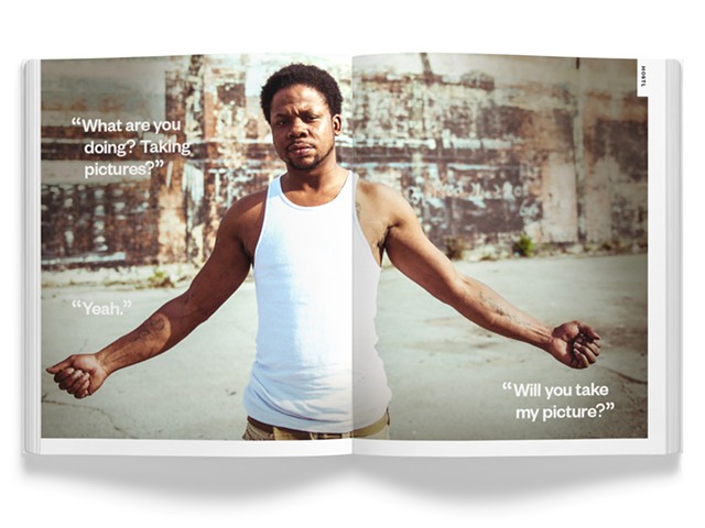 A mock-up spread of the book Humans of St. Louis hopes to produce.
