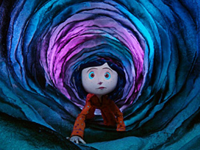 Coraline (voiced by Dakota Fanning) ventures deep into the rabbit hole of Selick and Gaiman's boundless imaginations.