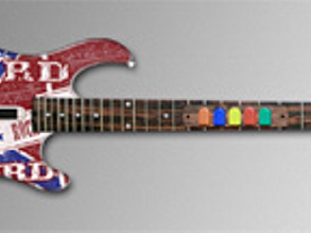 String cheese: Chicks dig customized phony guitars.