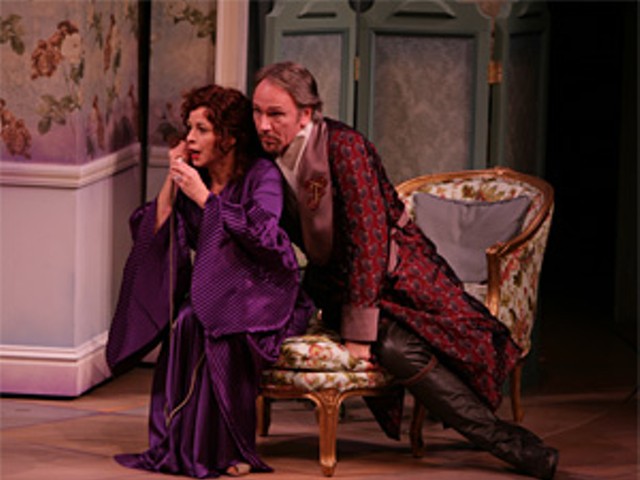 Diane Sutherland as Lilli Vanessi and Brian Sutherland as Fred Graham in the Rep's Kiss Me, Kate.