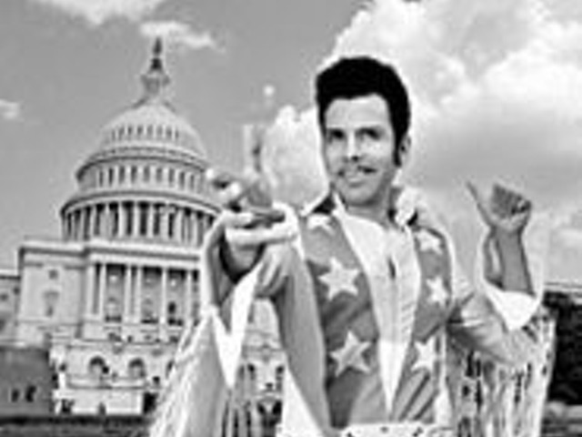 El Vez, aiming for inside the Beltway -- and wearing a 
    wacked-out belt
