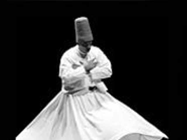 It only looks like this dervish is floating; he's actually 
    whirling.