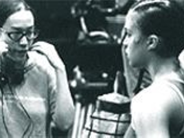 Writer/director Karyn Kusama, a St. Louis native, instructs Michelle Rodriguez in the ring during the making of Girlfight.