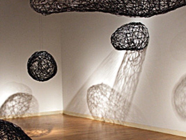 Ann Coddington Rast, dark clouds, 2008, random woven willow, dimensions variable.