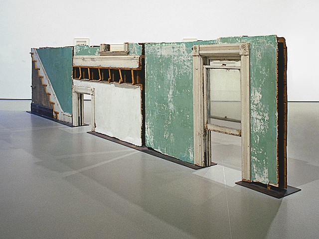 Gordon Matta-Clark, Bingo, 1974. Three building fragments: painted wood, metal, plaster and glass.