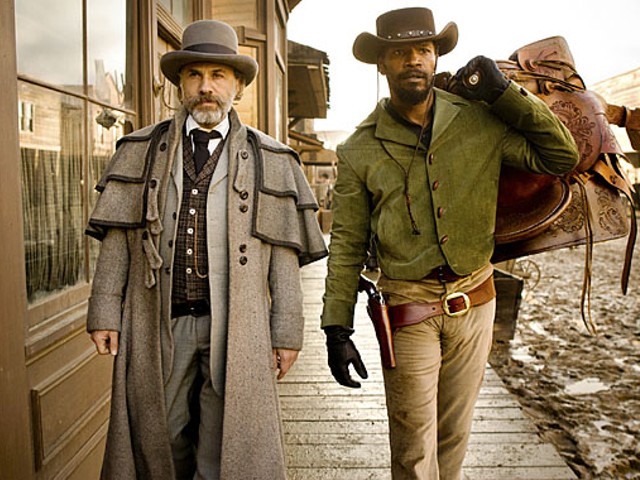 Christoph Waltz and Jamie Foxx in Django Unchained.