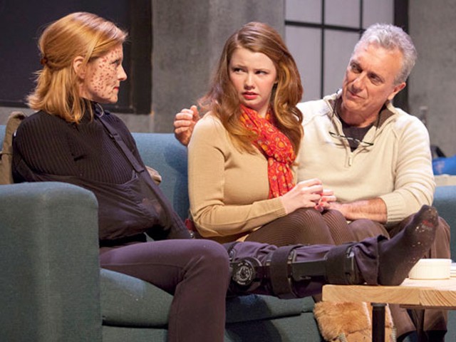 Jenni Ryan, Julia Crump and Jerry Vogel in a moving Time Stands Still.