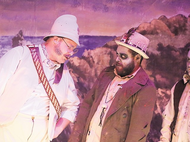Major-General Stanley and the Zombie King (Zachary Allen Farmer and Dominic Dowdy-Windsor) discuss life and undeath.