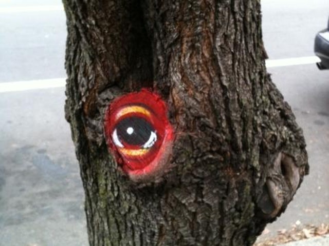 Eyed in the Loop: Tree With Peat Wollaeger Stencil