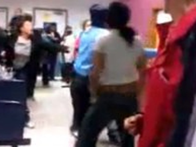 Screenshot of East St. Louis brawl. Video below.