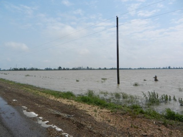 Flooded farmland near New Madrid, Missouri, taken last weekend after the U.S. Army Corps of Engineers detonated the Birds Point Levee.