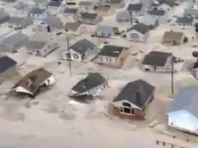 Homes damaged by Hurricane Sandy.