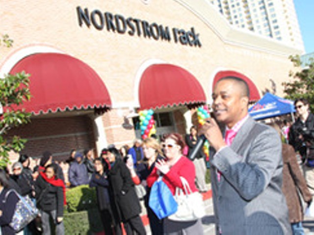 Crowds gather at a Nordstrom Rack opening in Houston.