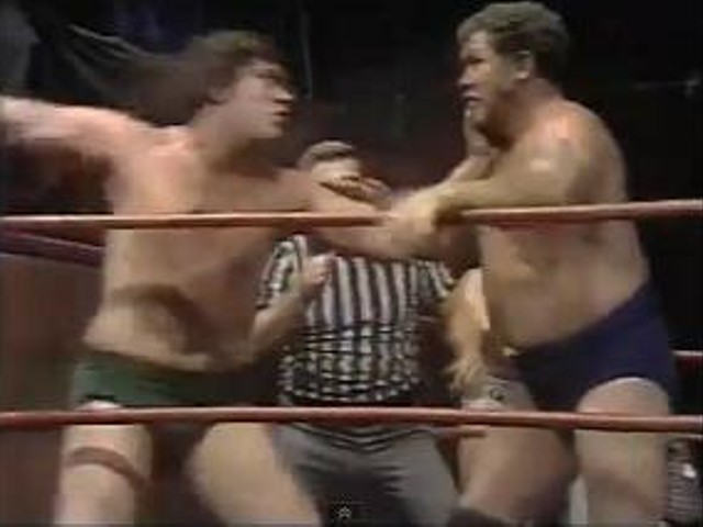 Ted DiBiase and Harley Race battle it out at the Chase Park Plaza, circa the late 1970s.