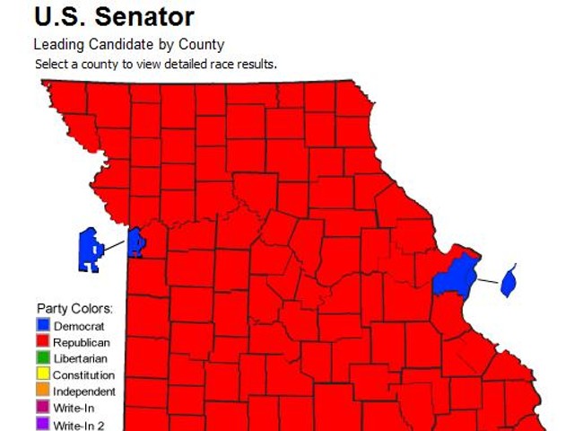 Voting Maps Show Political Divide in Missouri; St. Louis and Kansas City vs. Everyone Else