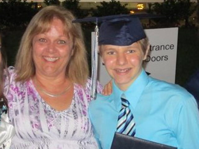 Tami Inkley and her son Matthew at graduation.