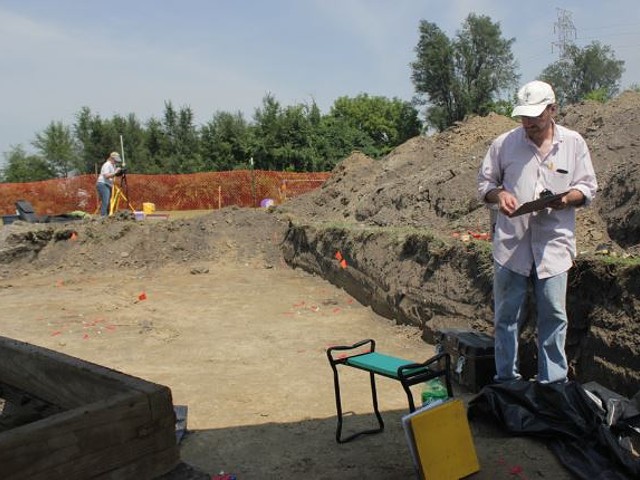 Joseph Galloy and a team of archaeologists are digging into Brooklyn, Illinois this week.