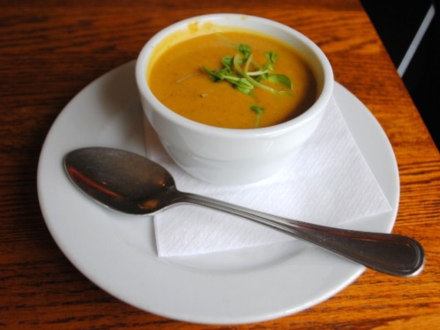 Coconut curry butternut squash soup from Big Sky Cafe