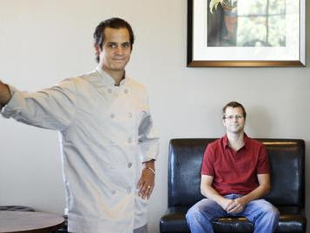 Adam Tilford (seated) with his brother, Jason, Milagro's chef