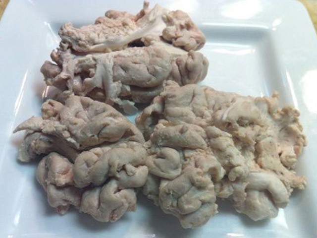 Brains, poached.