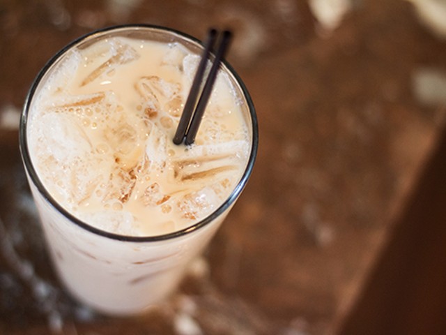 In addition to bloody marys and mimosas, choose from a cafe menu that includes items such as this iced chai latte.