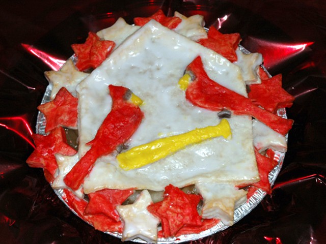 A Cardinals-themed hand-painted pie by River City Savories.