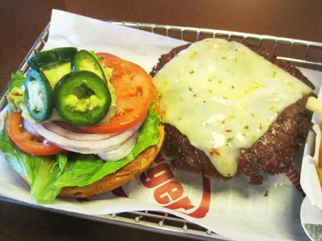 The "Spicy Baja" burger at Smashburger