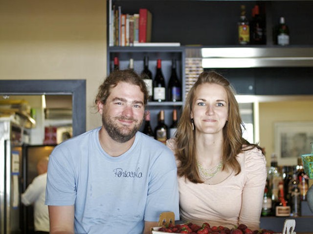 Kevin Willmann, owner and chef of Farmhaus, and his fiancee and front-of-house manager, Jessica Hanzlick: Willmann's poached escolar was the best dish at the year's best restaurant.