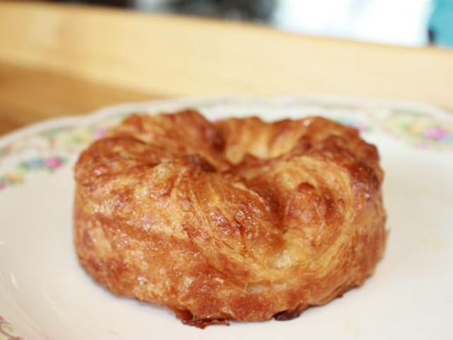 The salted caramel croissant at Pint Size Bakery. | Cheryl Baehr