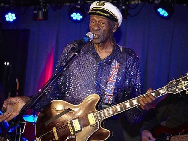 Chuck Berry addresses the crowd during an October 2013 show at Blueberry Hill.