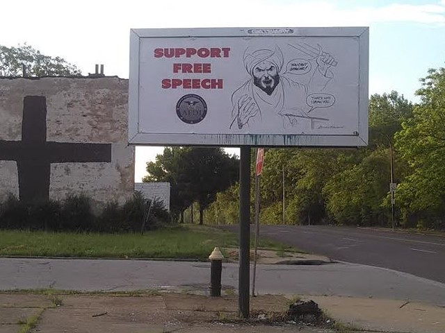 One of the Muhammad posters, at Cass and Jefferson avenues in St. Louis.