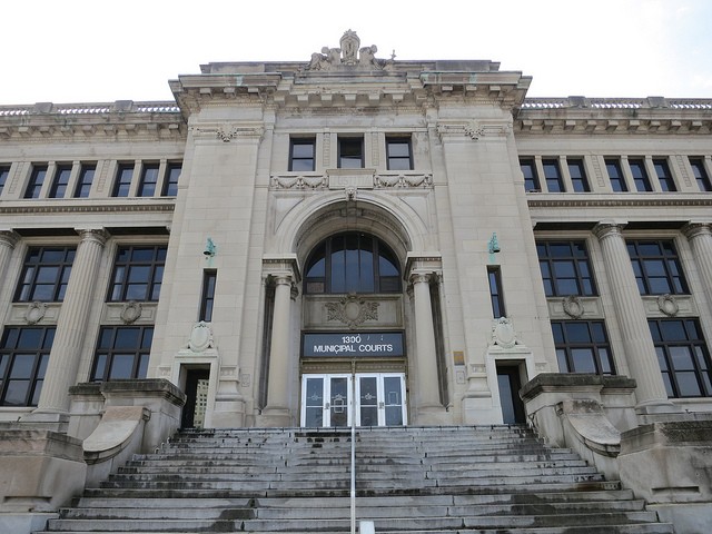 The municipal court building in downtown St. Louis