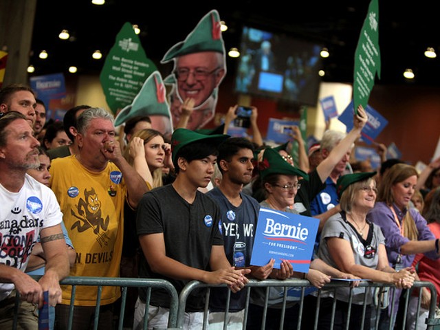 Bernie Sanders supporters cheer their candidate in Phoenix.