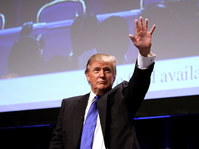 Donald Trump in 2011, striking a familiar pose.