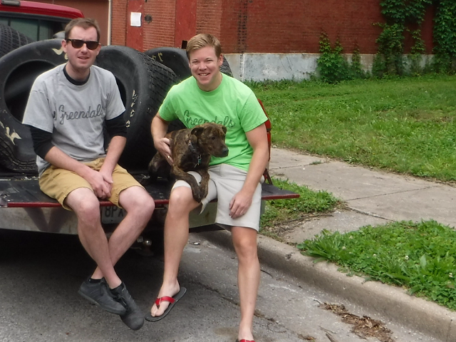 Tipper O'Brien, right, started his company Greendals to try to use some of the tires littering Missouri to create eco-friendly sandals.