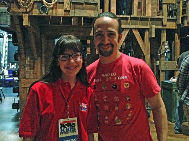 After seeing the show with her parents, Appelstein got to interview cast members and Lin Manuel Miranda, who also stars in the production.
