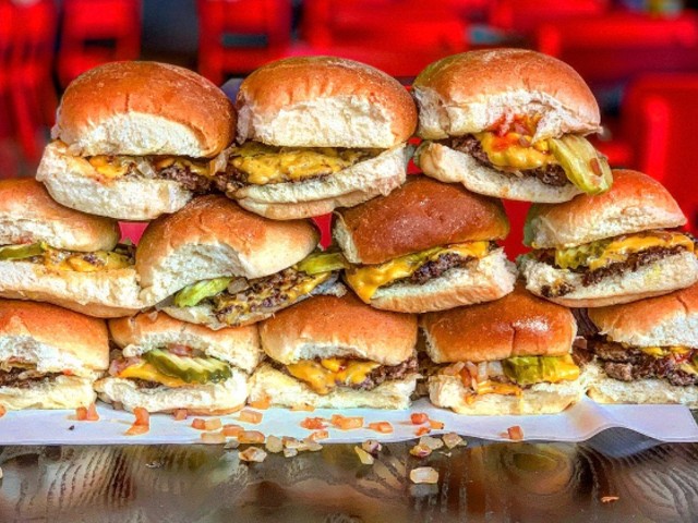 The sliders will be served two hours before game time until the end of each each playoff game.