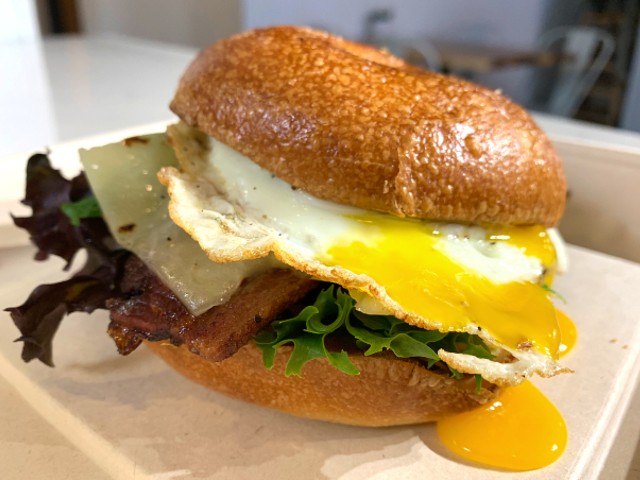 Housemade bagels are a highlight of Yolklore's new build-your-own breakfast sandwich menu.
