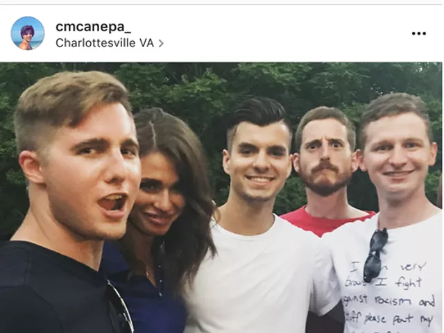 Former Saint Louis University High classmates identified Zach Morley (left) after anti-racists circulated this Instagram post by Ladue's Clark Canepa (center.)