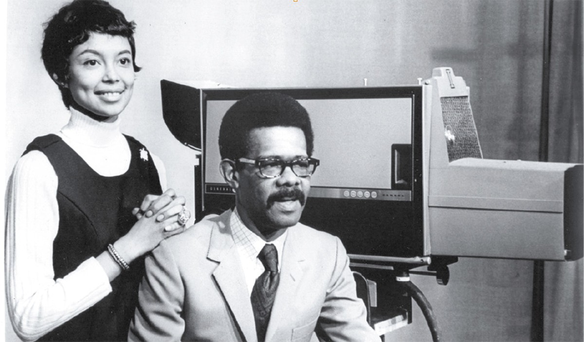 Loretta Long and Ellis Haizlip on the set of Soul!, the first weekly TV show devoted to African-American culture and ideas.