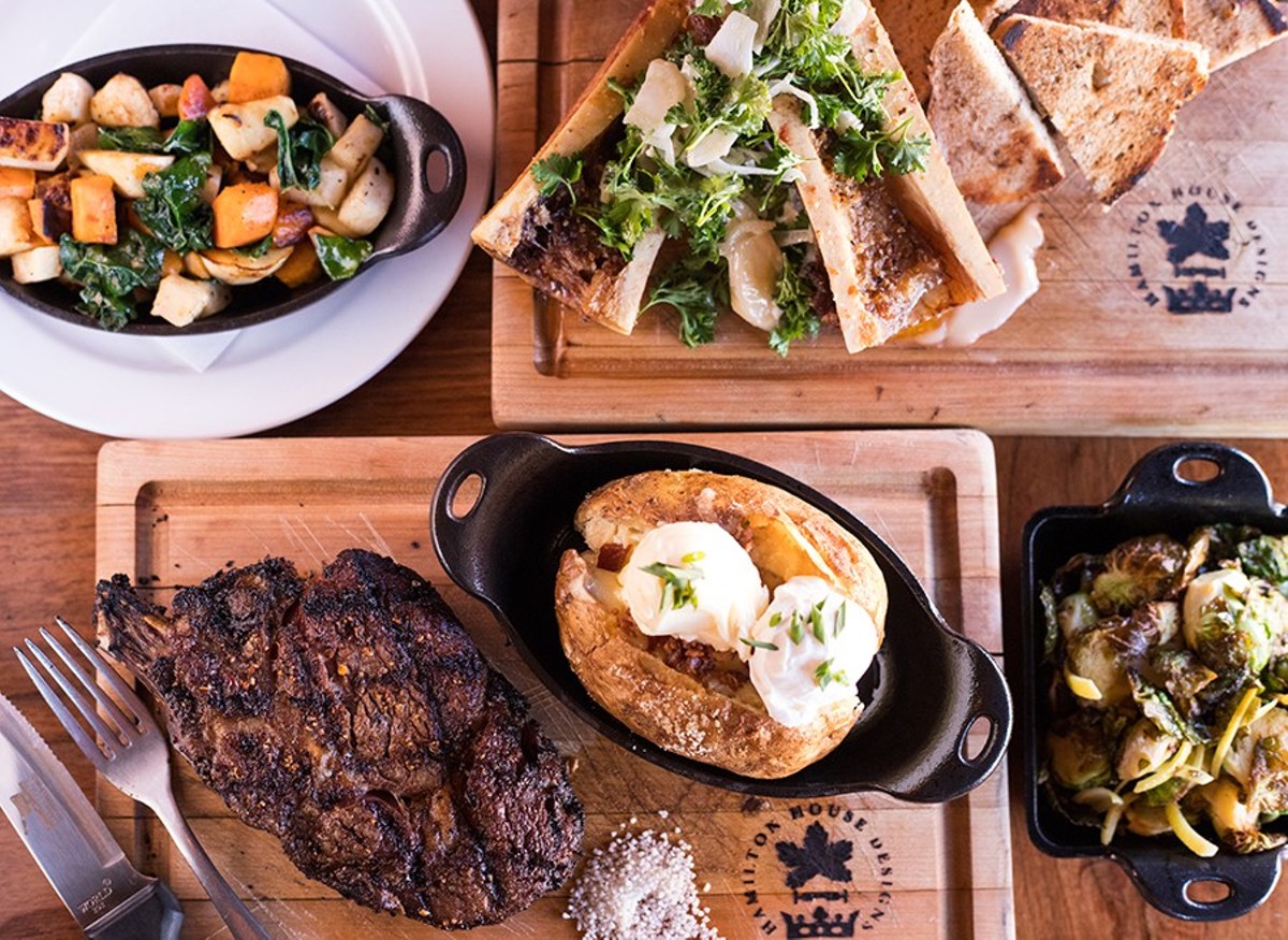 Hamilton's Urban Steakhouse & Bourbon Bar serves dry-aged beef with a host of delicious sides.