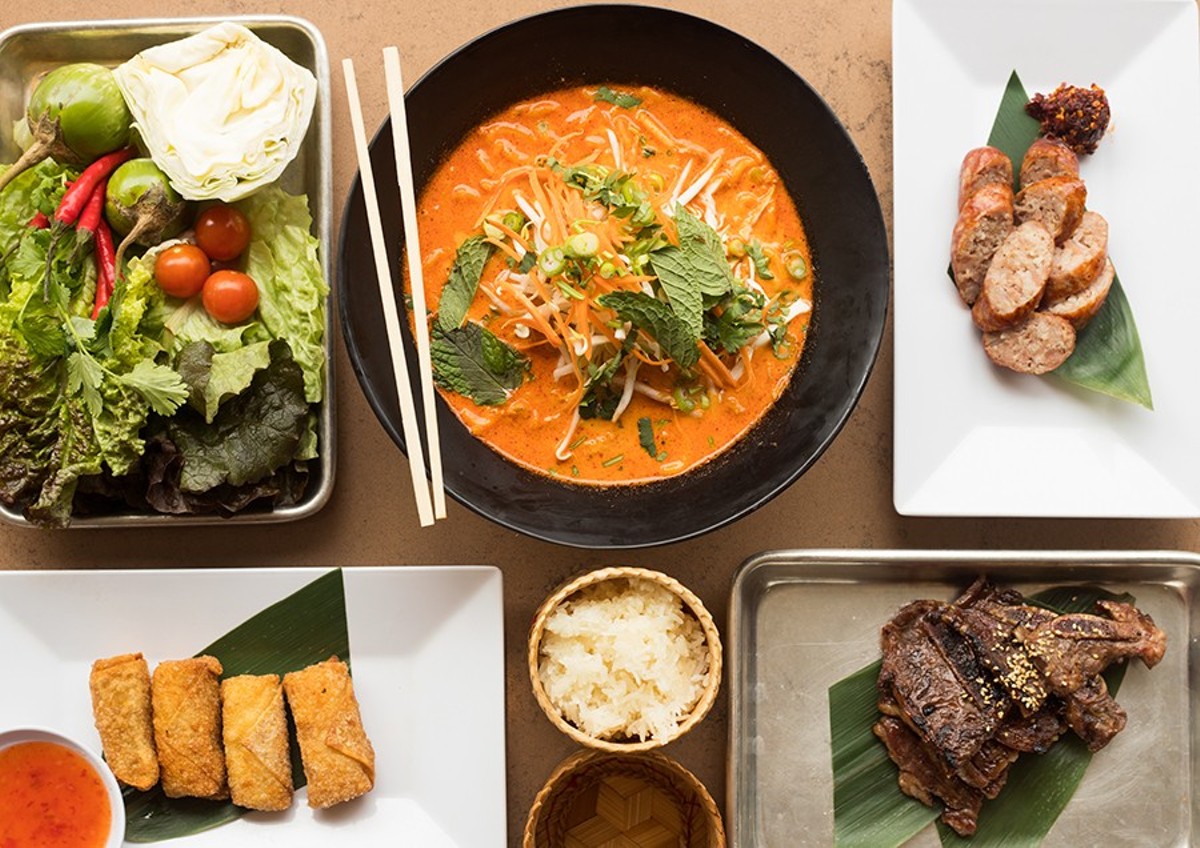 Highlights at Han Lao include khao poon, Lao sausage, blue crab Rangoon, sticky rice and short ribs.