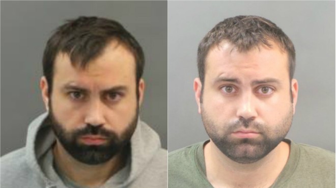 John Wells in booking photos from November (left) and June.