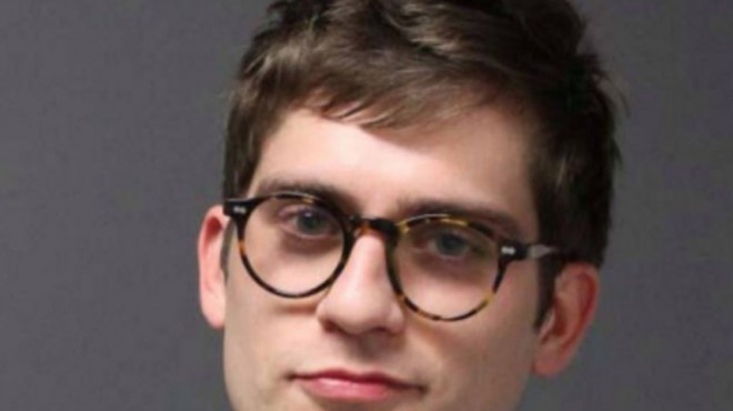 Right-wing blogger Lucian Wintrich shown in his booking photo from Tuesday night.
