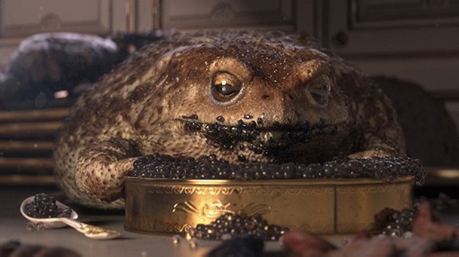 A group of frogs take over a mansion in the animated short "Garden Party."