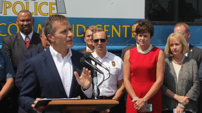Gov. Eric Greitens was stopped for speeding on Friday night in Warren County.