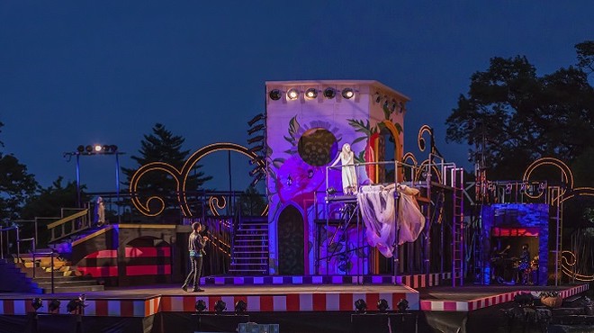 The set and cast for Romeo and Juliet, opening this week in Forest Park.