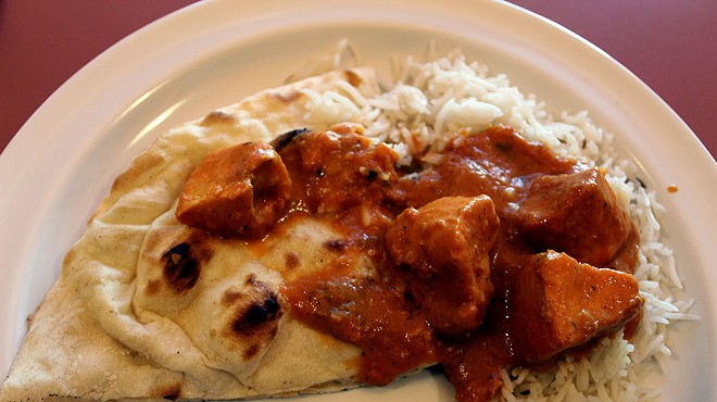 The chicken tikka masala, a popular dish in many Indian restaurants.